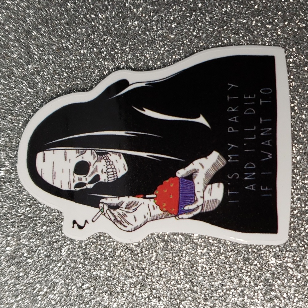 ART Gothic WATERPOOF Sticker Party Skeleton
